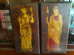 Pair of pokerwork panels  Thumbnail 4