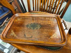 1920s oak handled tray Thumbnail 2