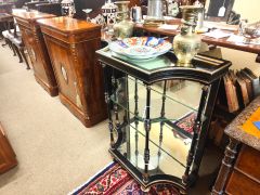 Victorian three tier ebony & gilt cabinet  Thumbnail 2