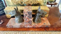 Pair of french marble & spelter bookends Thumbnail 2