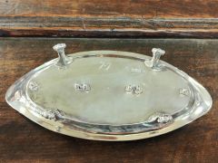 Georgian silver desk stand with plated tops  Thumbnail 3