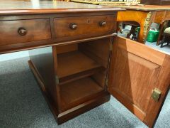 Victorian mahogany leather top partners desk Thumbnail 3