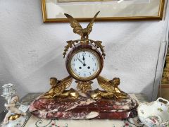 19th century french marble & ormolu clock Thumbnail 6