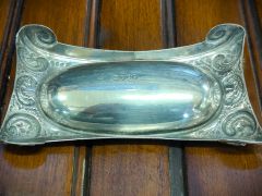 Victorian silver desk tray Thumbnail 3
