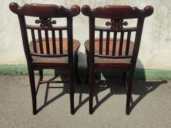 Pair of chinese cherrywood  side chairs Thumbnail 3