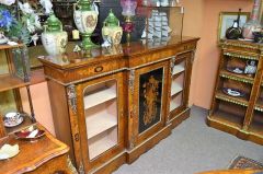 Victorian burr-walnut credenza with inlay Thumbnail 2