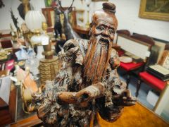 Chinese carved rosewood figure Thumbnail 2