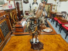 Chinese carved rosewood figure Thumbnail 3