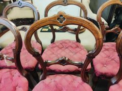 Set of six victorian walnut chairs,  Thumbnail 2