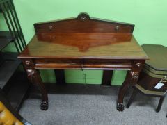 Victorian mahogany side table with two drawers Thumbnail 3