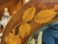 Oak framed circular mirror Thumbnail 2