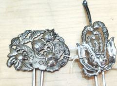 Two silver chinese hair slides/ ornaments Thumbnail 2