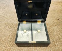 19th century ebony tea caddy Thumbnail 2