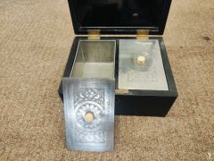 19th century ebony tea caddy Thumbnail 3
