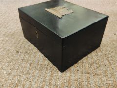 19th century ebony tea caddy Thumbnail 3