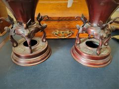 Pair of japanese bronze vases Thumbnail 3