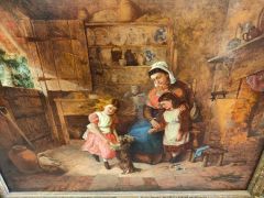 Gilt framed victorian oil painting , signed mary gibbs Thumbnail 2