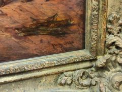 Gilt framed victorian oil painting , signed mary gibbs Thumbnail 4