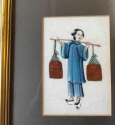 Framed set of two chinese drawings Thumbnail 2