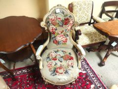 Pair of victorian giltwood chairs Thumbnail 2