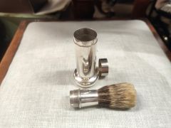 Silver travel shaving brush Thumbnail 3