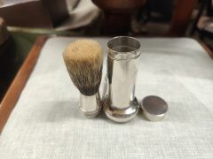 Silver travel shaving brush Thumbnail 3