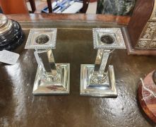 Pair of silver candlesticks Thumbnail 2