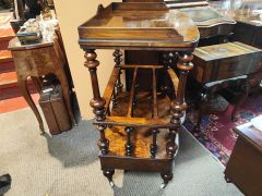 Victorian burr-walnut canterbury Thumbnail 3
