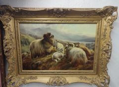 Pair of gilt framed oil paintings of highland cattle  Thumbnail 2