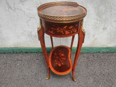 Satinwood & rosewood side table with single drawer & gallery Thumbnail 3