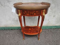 Satinwood & rosewood side table with single drawer & gallery Thumbnail 6