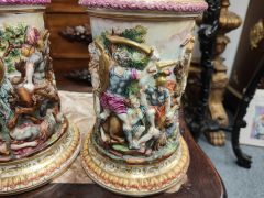 Pair of naples porcelain vases Thumbnail 3