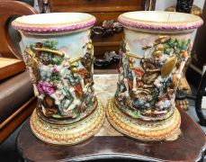 Pair of naples porcelain vases Thumbnail 6