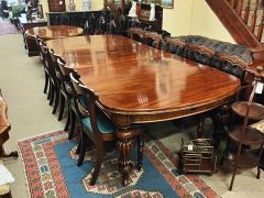  Victorian mahogany three leaf dining table Thumbnail 2