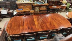  Victorian mahogany three leaf dining table Thumbnail 3