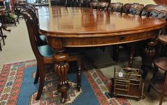  Victorian mahogany three leaf dining table Thumbnail 4