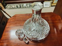 Silver mounted crystal decanter Thumbnail 2