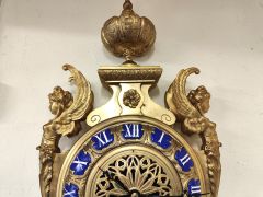 19th century gilt bronze wall clock Thumbnail 2