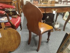 Victorian mahogany hall chair Thumbnail 3