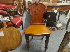 Victorian mahogany hall chair Thumbnail 4