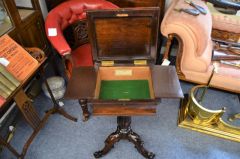 19th century rosewood workbox / tea caddy Thumbnail 4