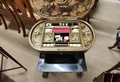 Victorian lacquered work sewing table Thumbnail 4