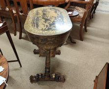 Victorian lacquered work sewing table Thumbnail 6