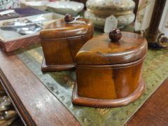 Pair of wooden trinket boxes Thumbnail 2