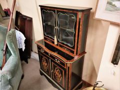 19th century ebony with inlay secretaire cabinet Thumbnail 2