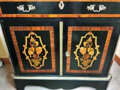 19th century ebony with inlay secretaire cabinet Thumbnail 4