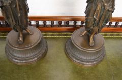 Pair of 19th century spelter clock & barometer figures Thumbnail 3
