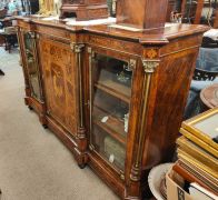 Victorian burr-walnut credenza with inlay Thumbnail 4