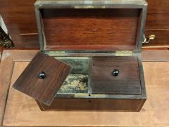 19th century ebony tea caddy Thumbnail 3