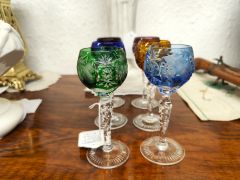 Vintage set of six bohemian port glasses Thumbnail 1